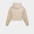 Beige women’s Baze Dessert crop hoodie – back view