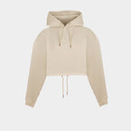 Beige women’s Baze Dessert crop hoodie – front view