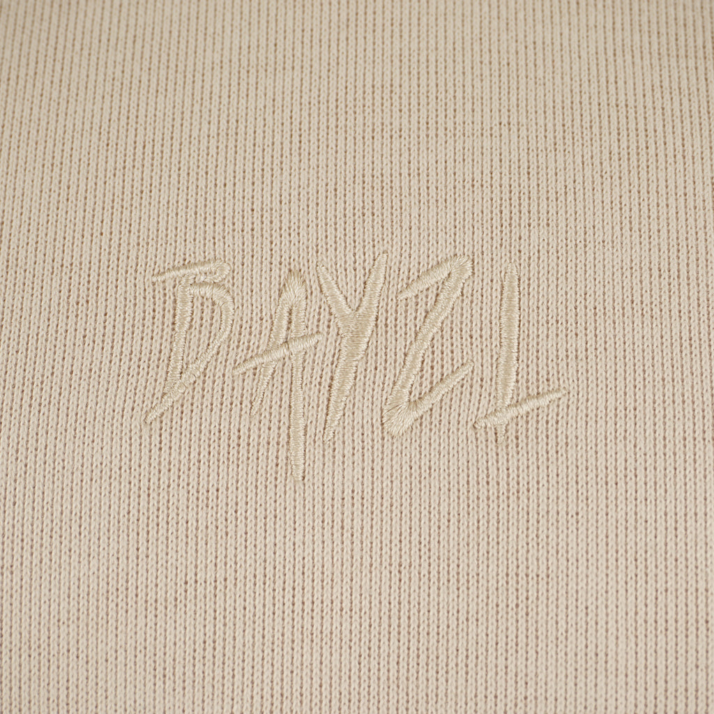 Beige men’s Baze Dessert hoodie – front logo view