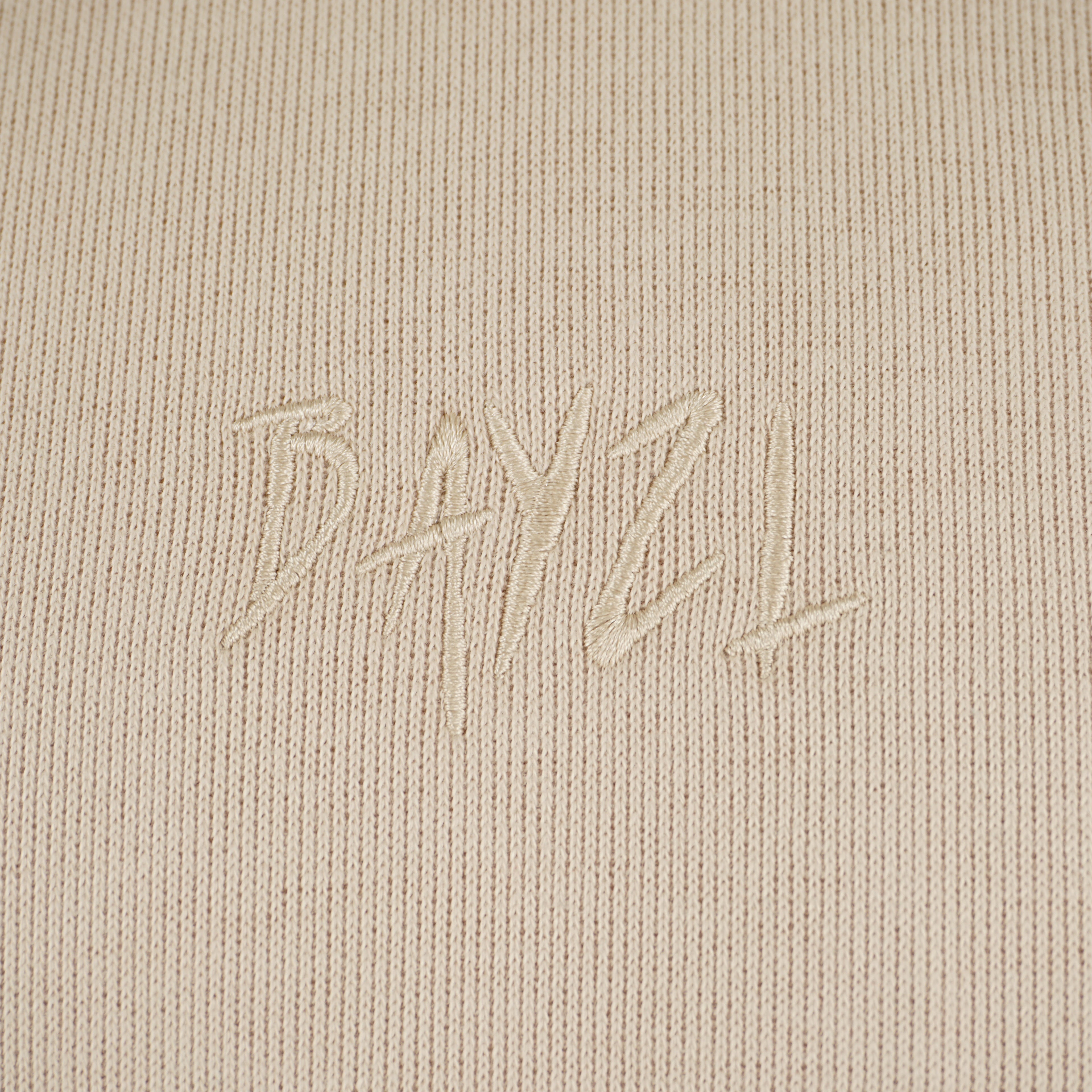 Beige men’s Baze Dessert hoodie – front logo view