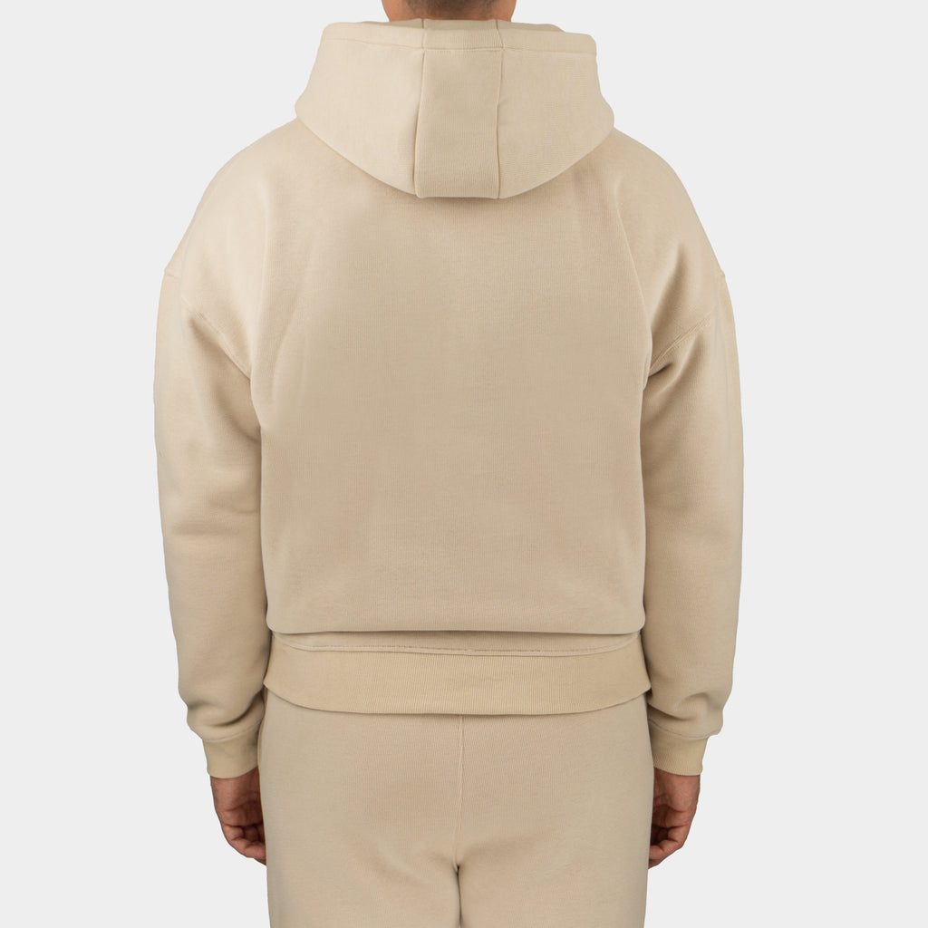 Beige men´s Baze Dessert hoodie - model back view