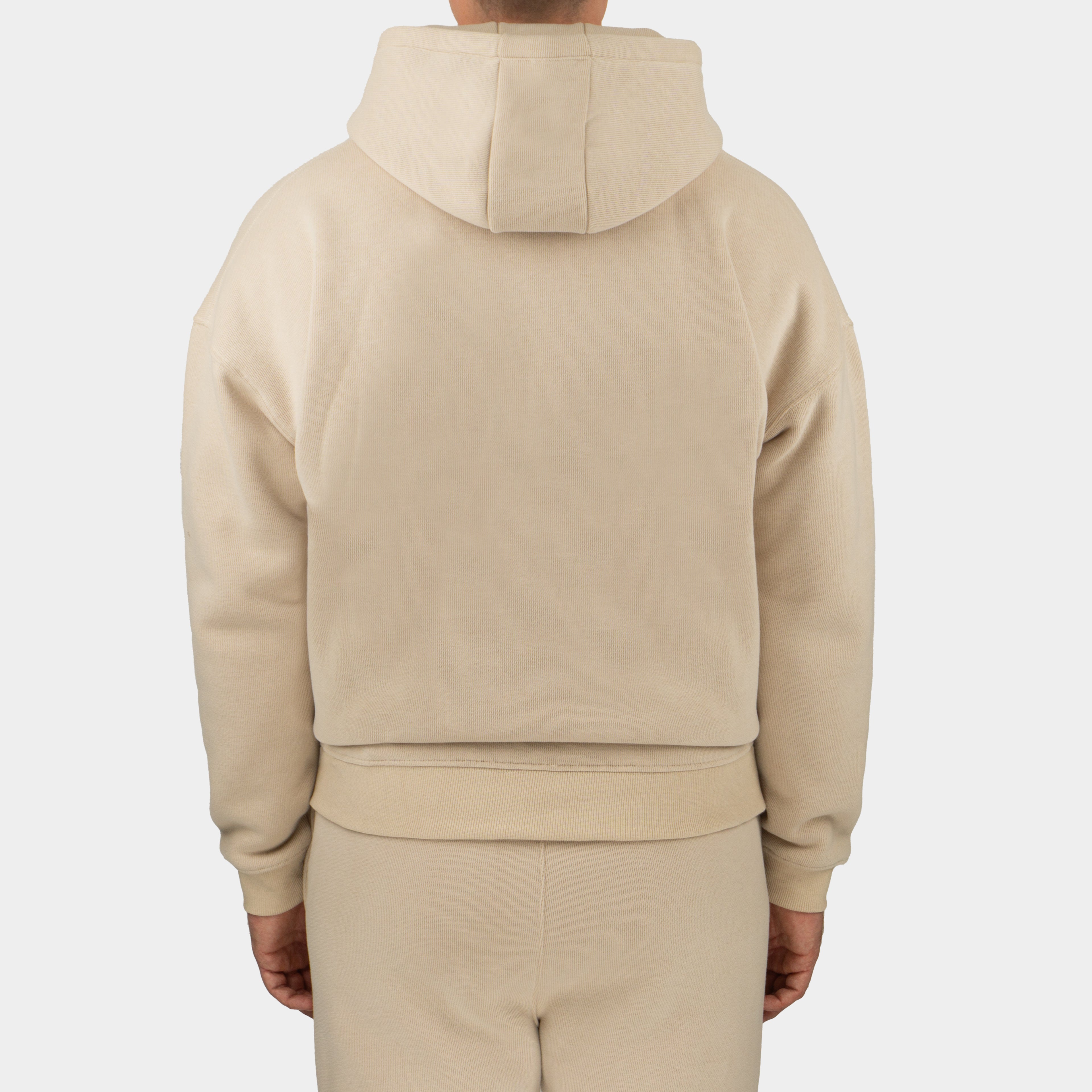 Beige men´s Baze Dessert hoodie - model back view