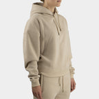 Beige women´s Baze Dessert hoodie - model side view