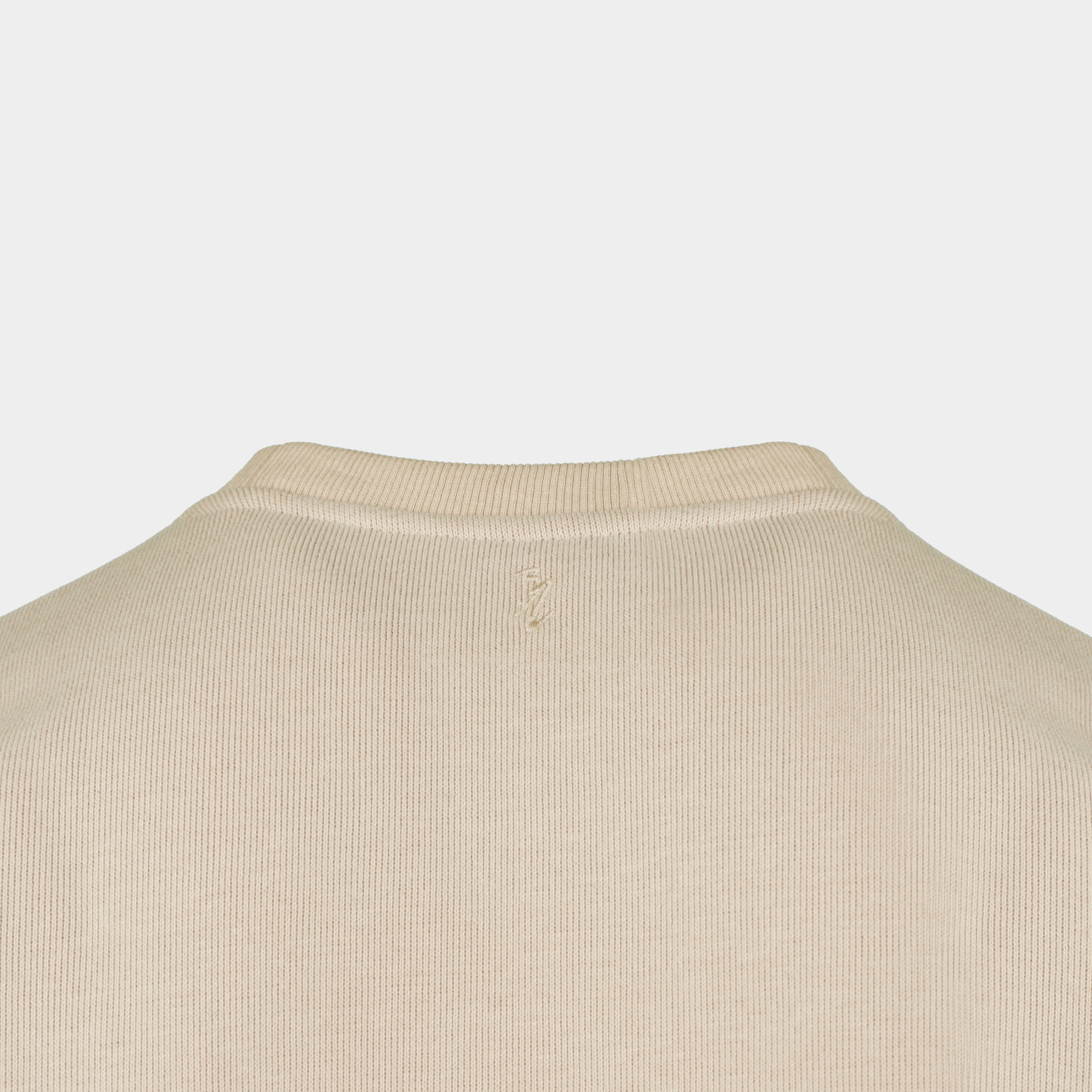 Beige men’s Baze Dessert sweater – back logo view