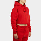 Red women´s Baze Ember crop hoodie - model front view