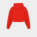 Red women’s Baze Ember crop hoodie – back view