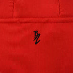 Red women’s Baze Ember hoodie – back logo view