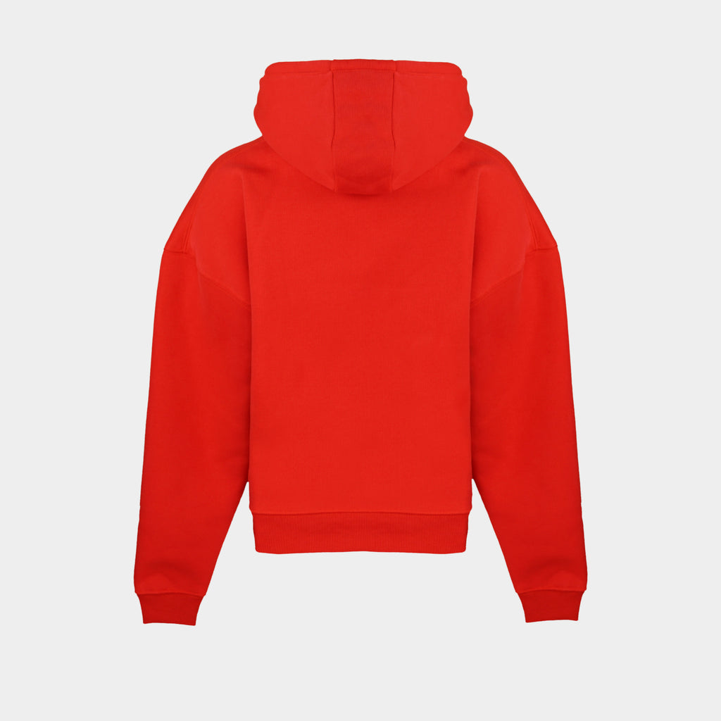 Red women’s Baze Ember hoodie – back view