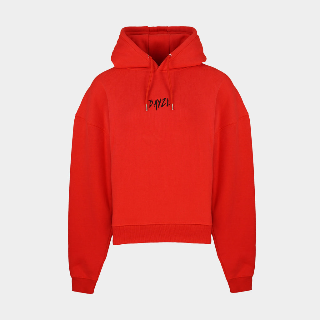 Red women’s Baze Ember hoodie – front view