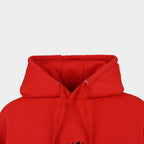 Red women’s Baze Ember hoodie – front hood view