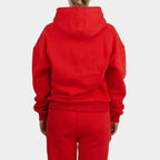 Red women´s Baze Ember hoodie - model back view