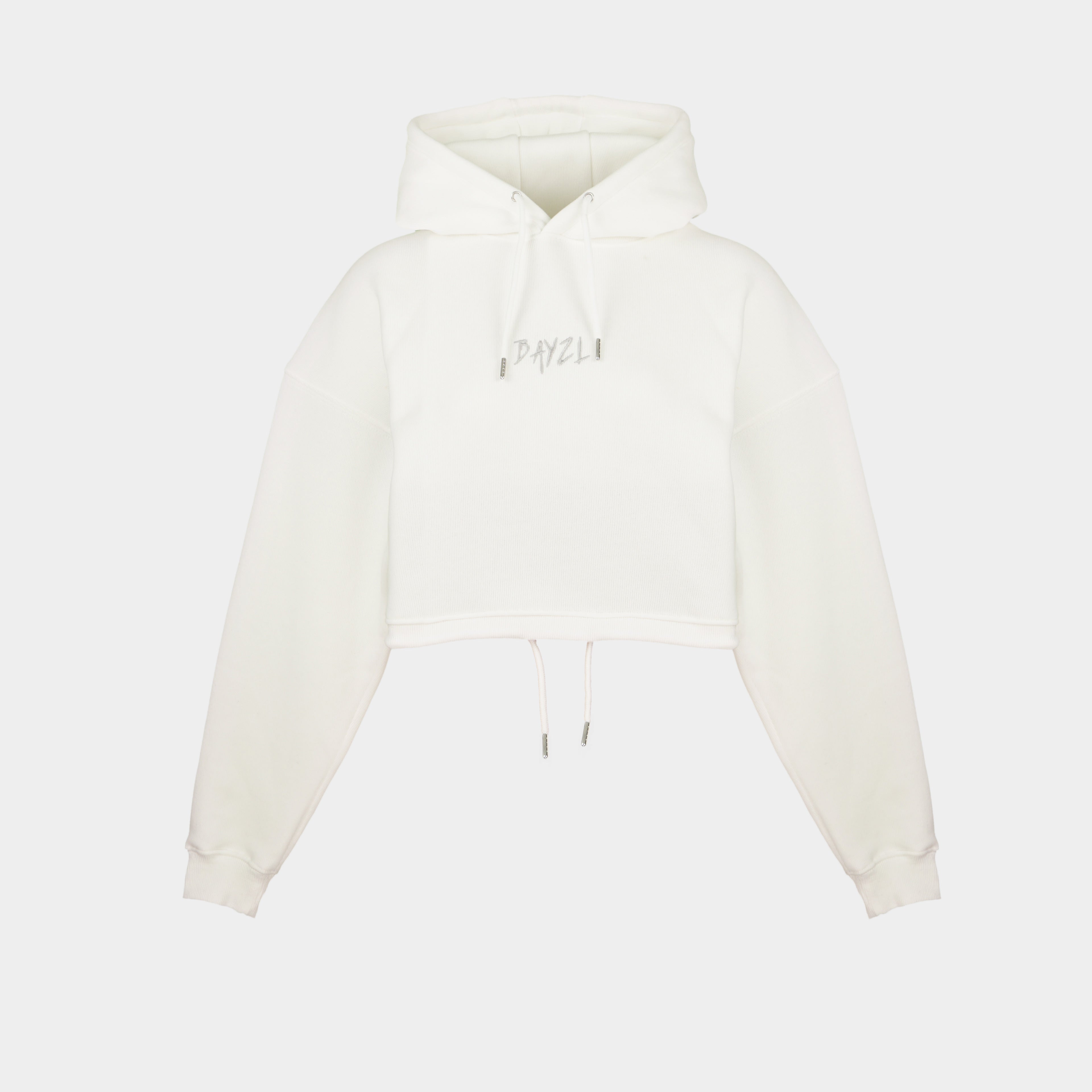 White women’s Baze Ghost crop hoodie – front view
