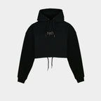 Black women’s Baze Midnight crop hoodie – front view