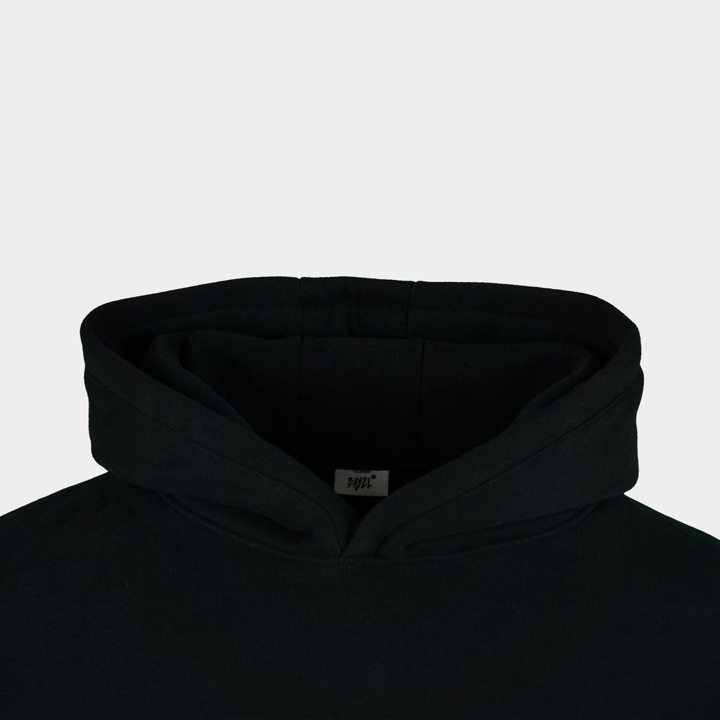 Black men’s Baze Midnight hoodie – front hood view