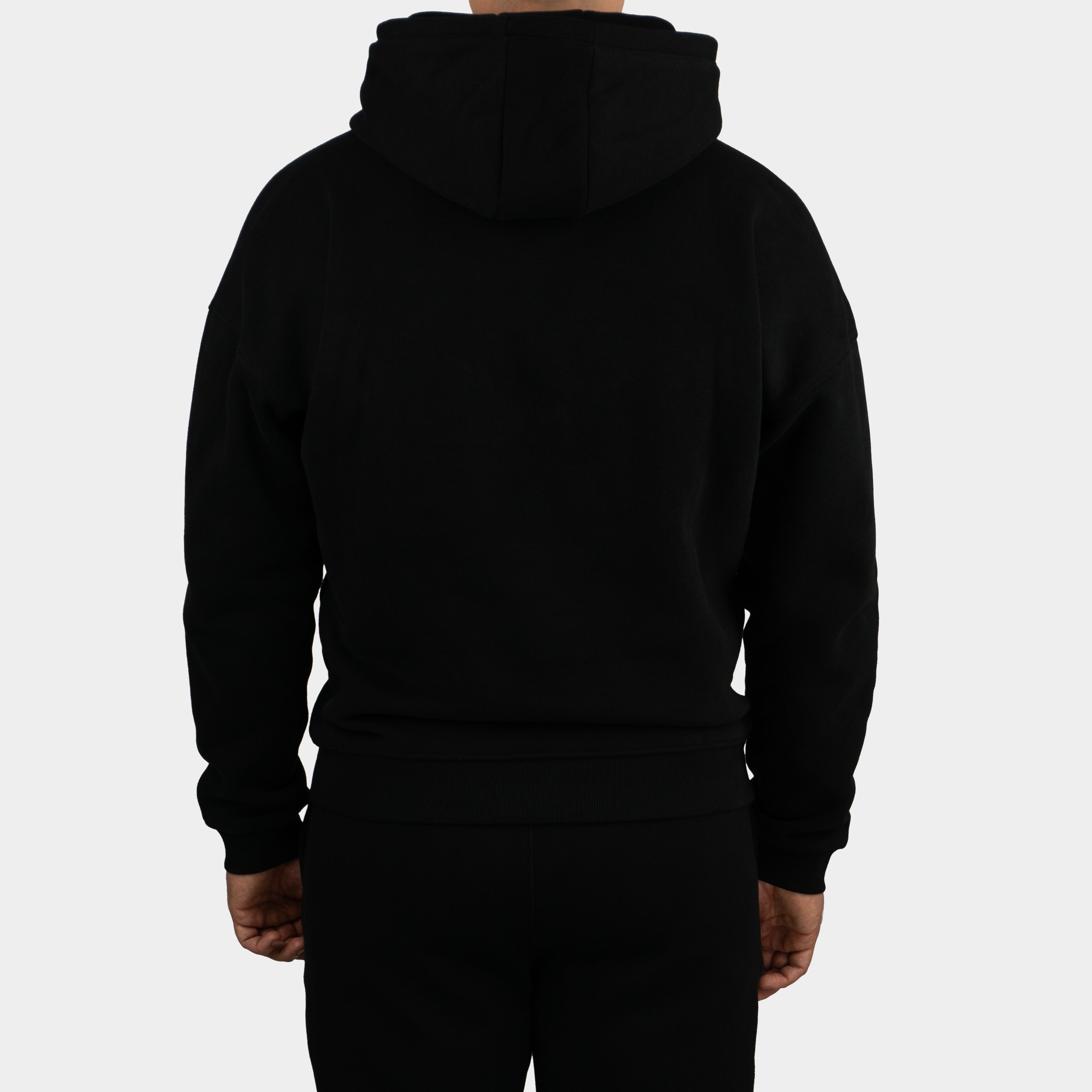 Black men´s Baze Midnight hoodie - model back view