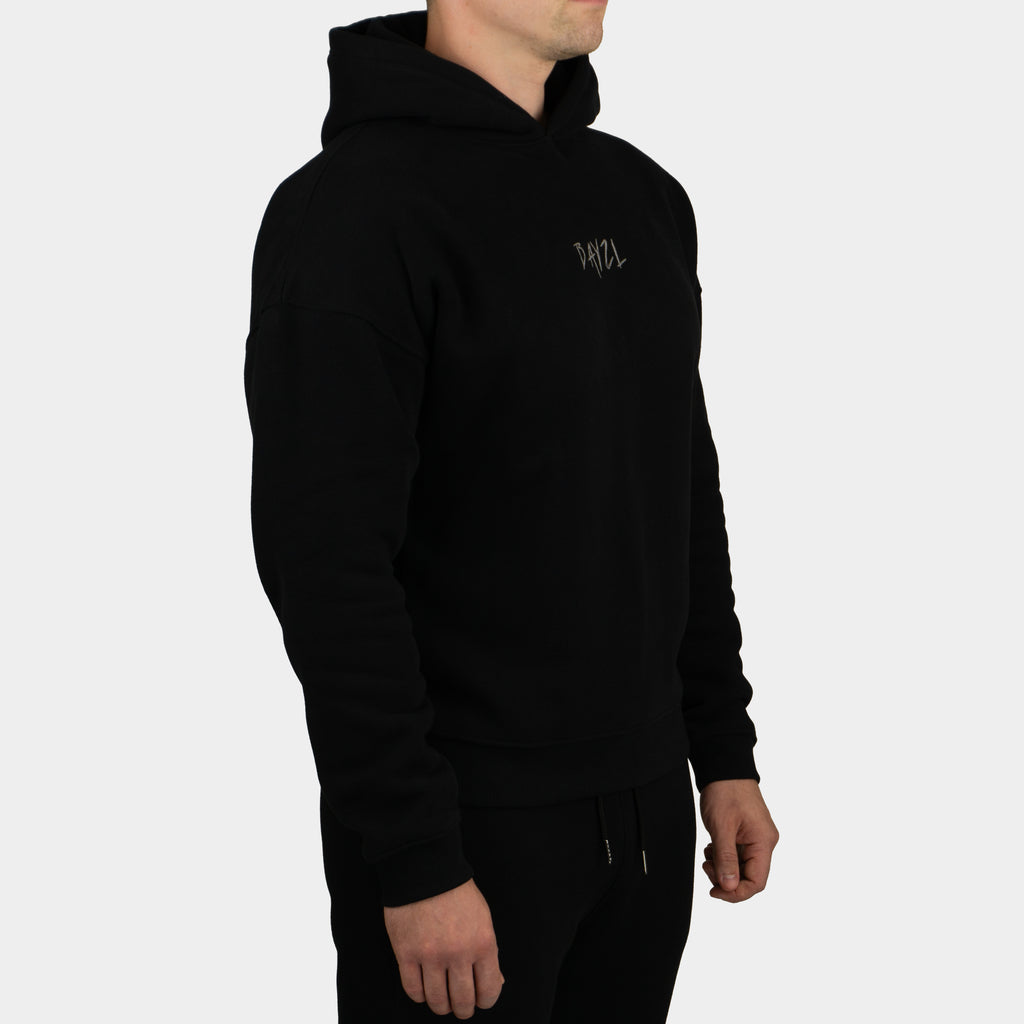 Black men´s Baze Midnight hoodie - model front view
