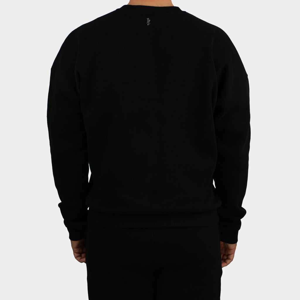 Black men´s Baze Midnight sweater - model back view