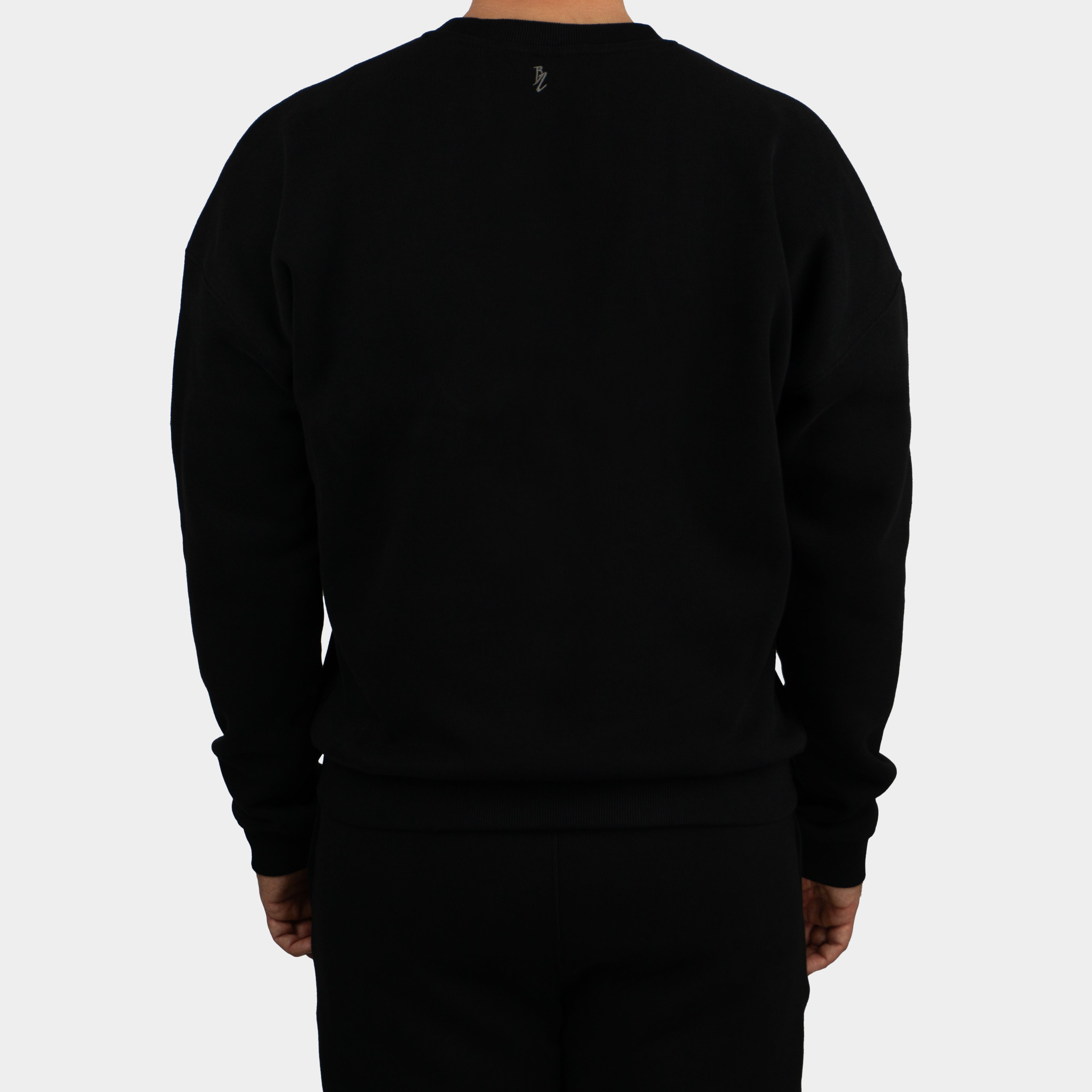 Black men´s Baze Midnight sweater - model back view