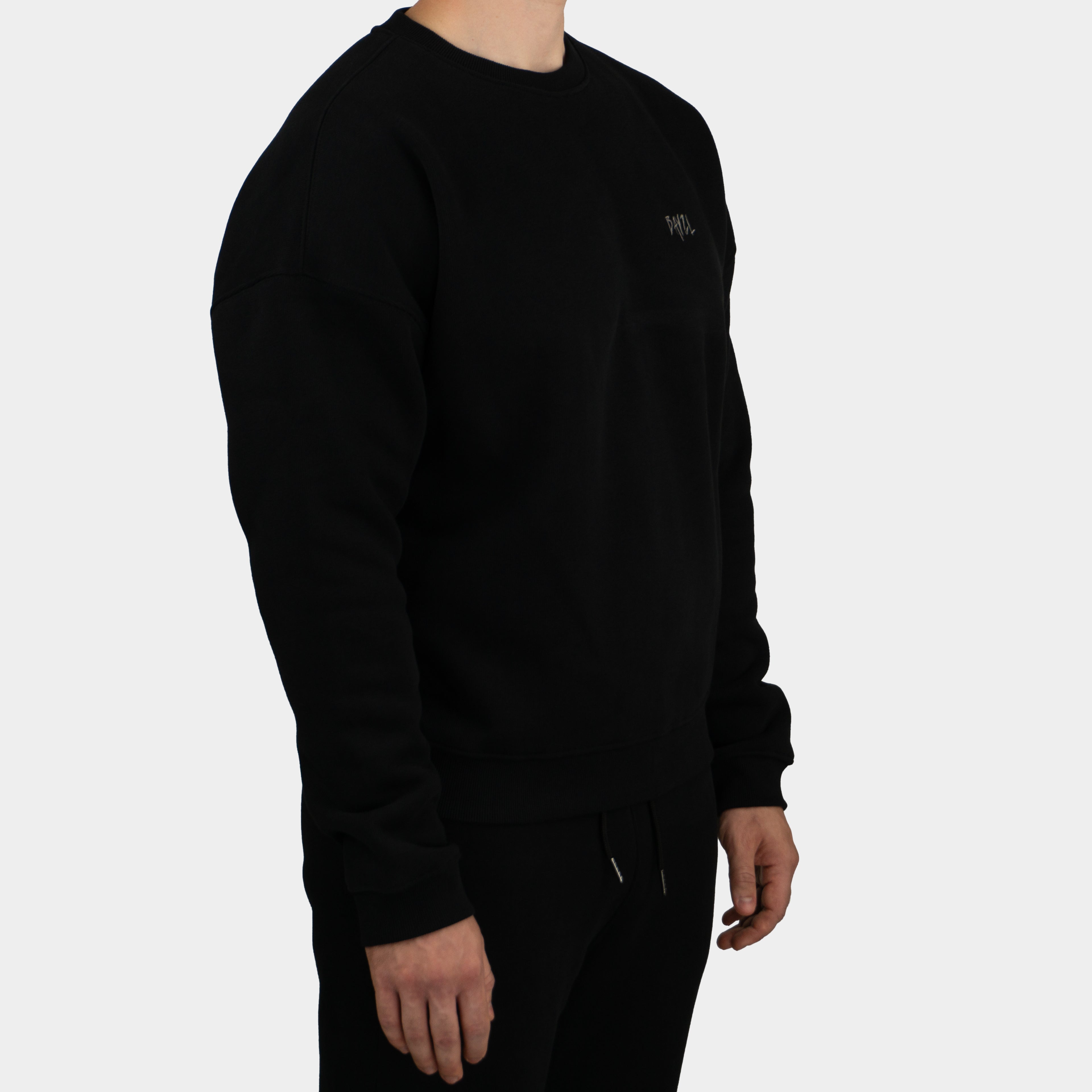 Black men´s Baze Midnight sweater - model front view