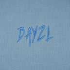 Blue men’s Baze Skyline hoodie – front logo view