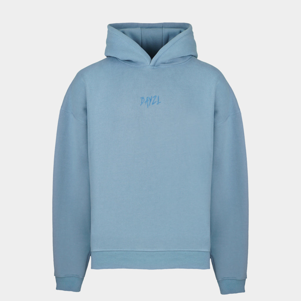 Blue men’s Baze Skyline hoodie – front view