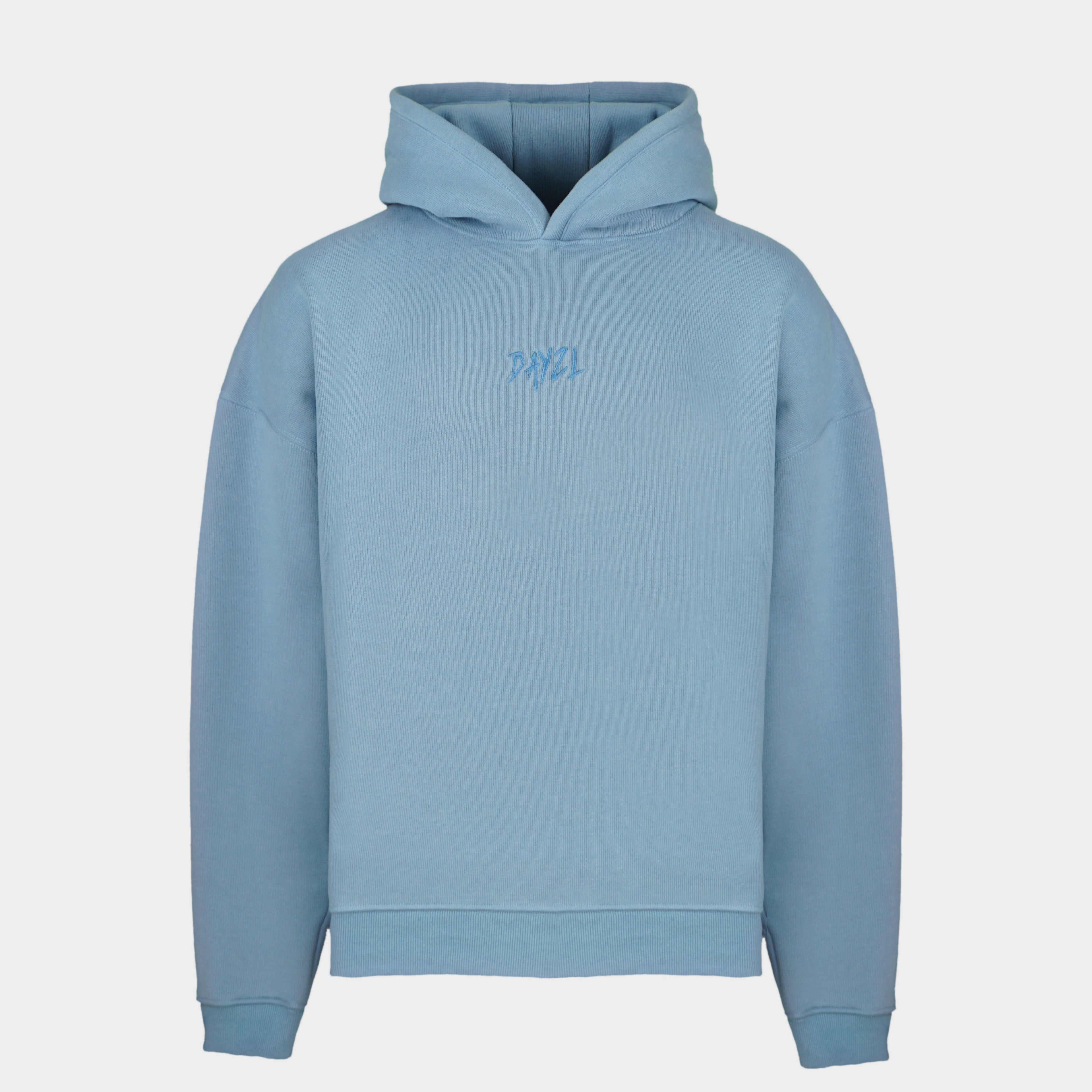 Blue men’s Baze Skyline hoodie – front view