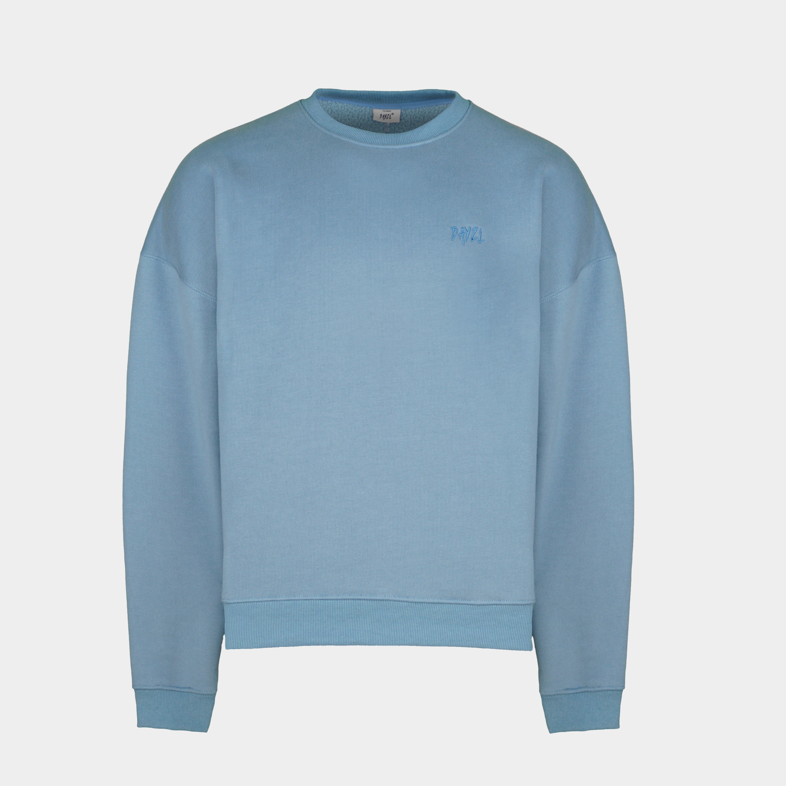 Blue men’s Baze Skyline sweater – front view