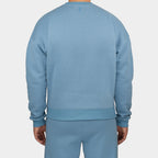 Blue men´s Baze Skyline sweater - model back view